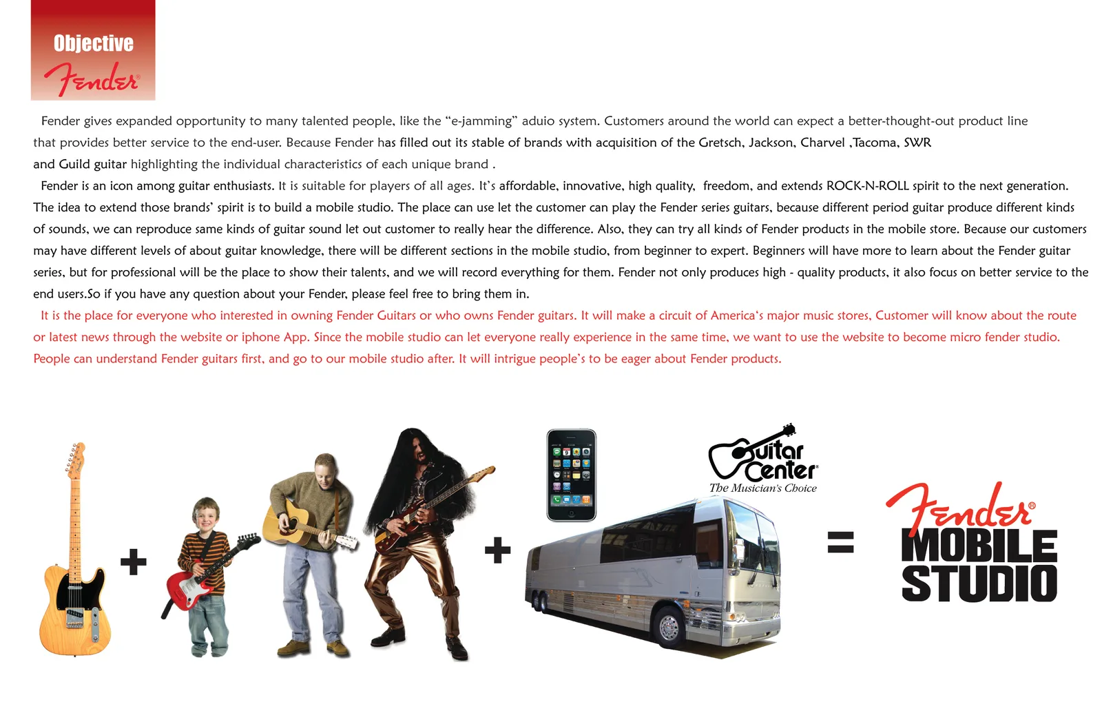 Fender Mobile studio proposal: Research