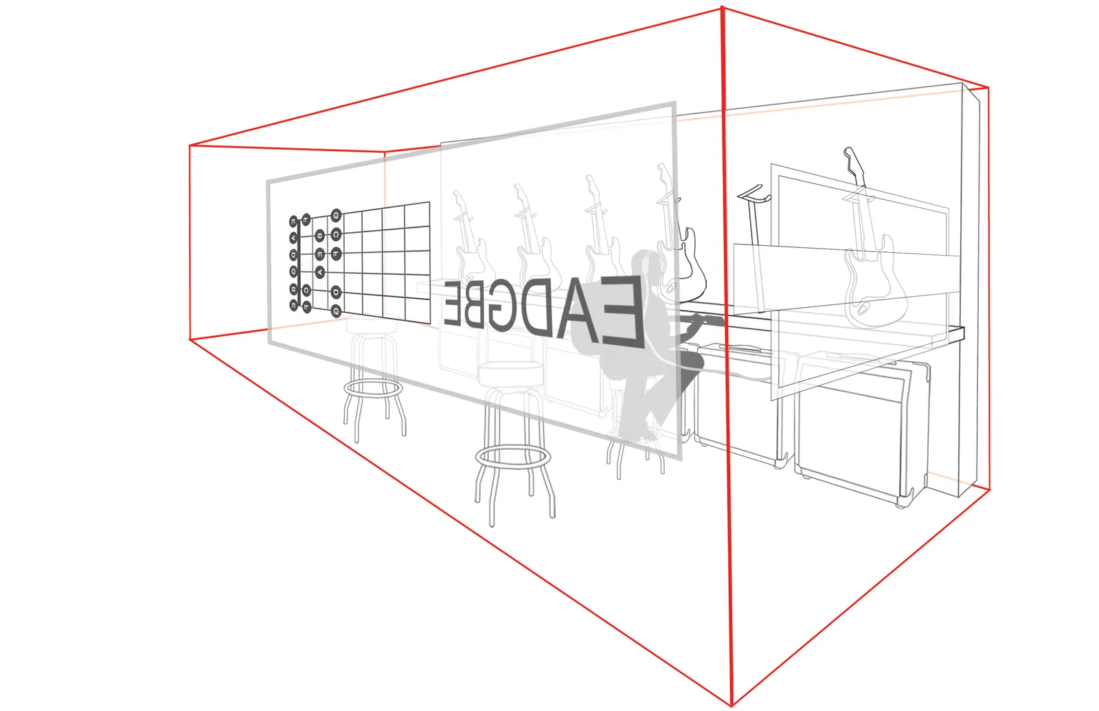 Fender Mobile studio proposal: Thought process- interior