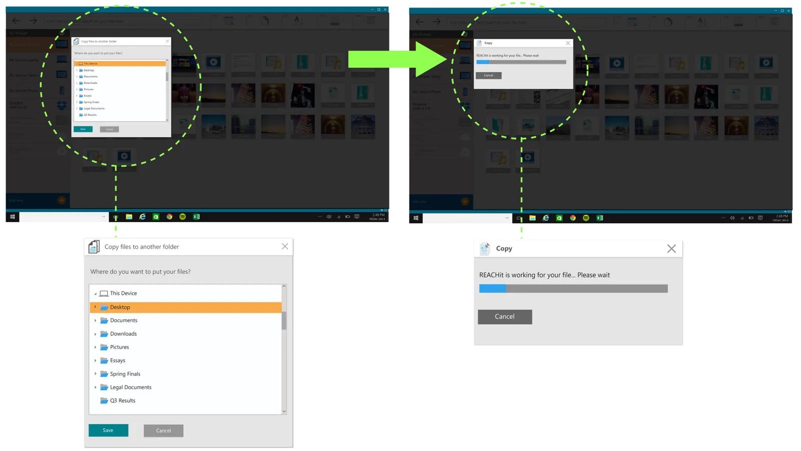 REACHit 3.0: REACHit PC version UI- Drag and Drop interaction