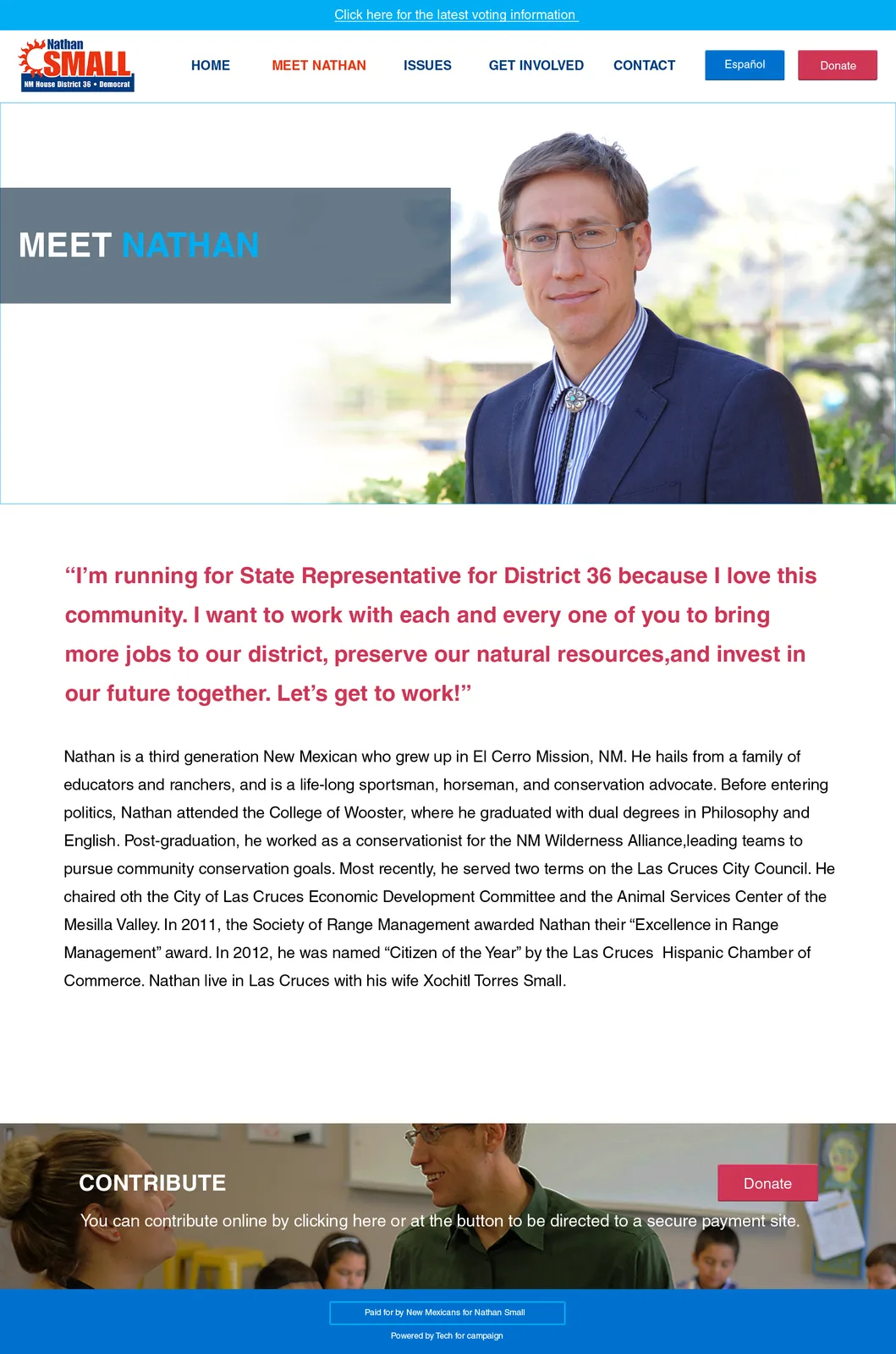 Representative Nathan Small website, image 3 of 4