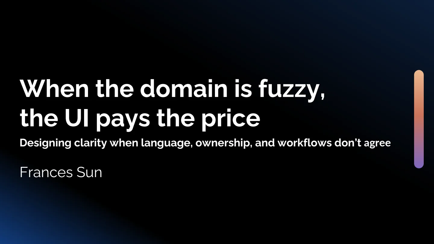 Slide 1 of 98: When the domain is fuzzy,